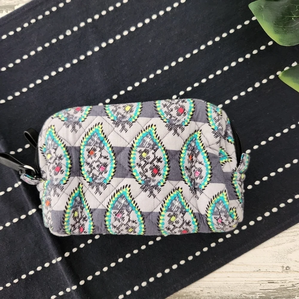 Vera Bradley Iconic Medium Cosmetic Bag In Paisley Stripe